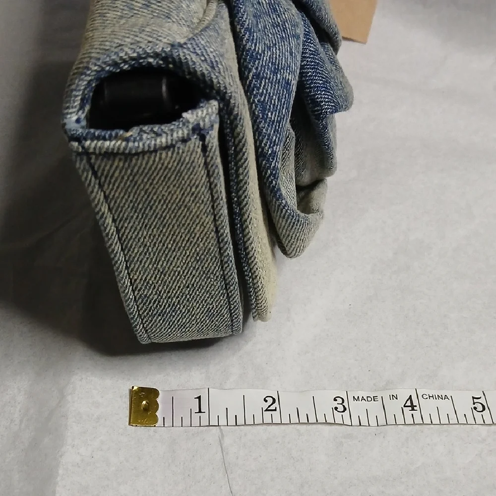 Steve Madden Washed Blue Denim Borla Crossbody - Picture 16 of 16